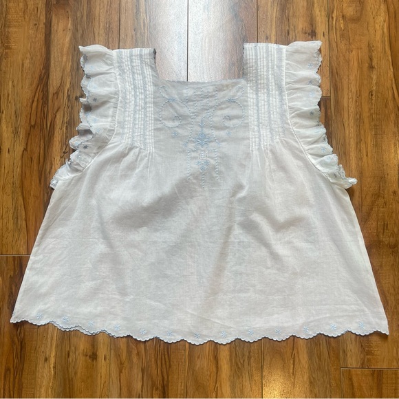 Doen White Ruffle Sleeve Blouse - Picture 3 of 14